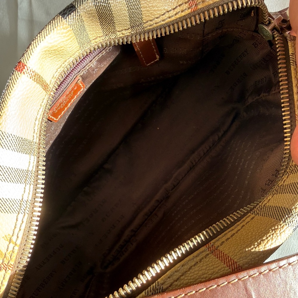 Burberry Beige Check Crossbody Bag with Brown Trim - Picture 10 of 13